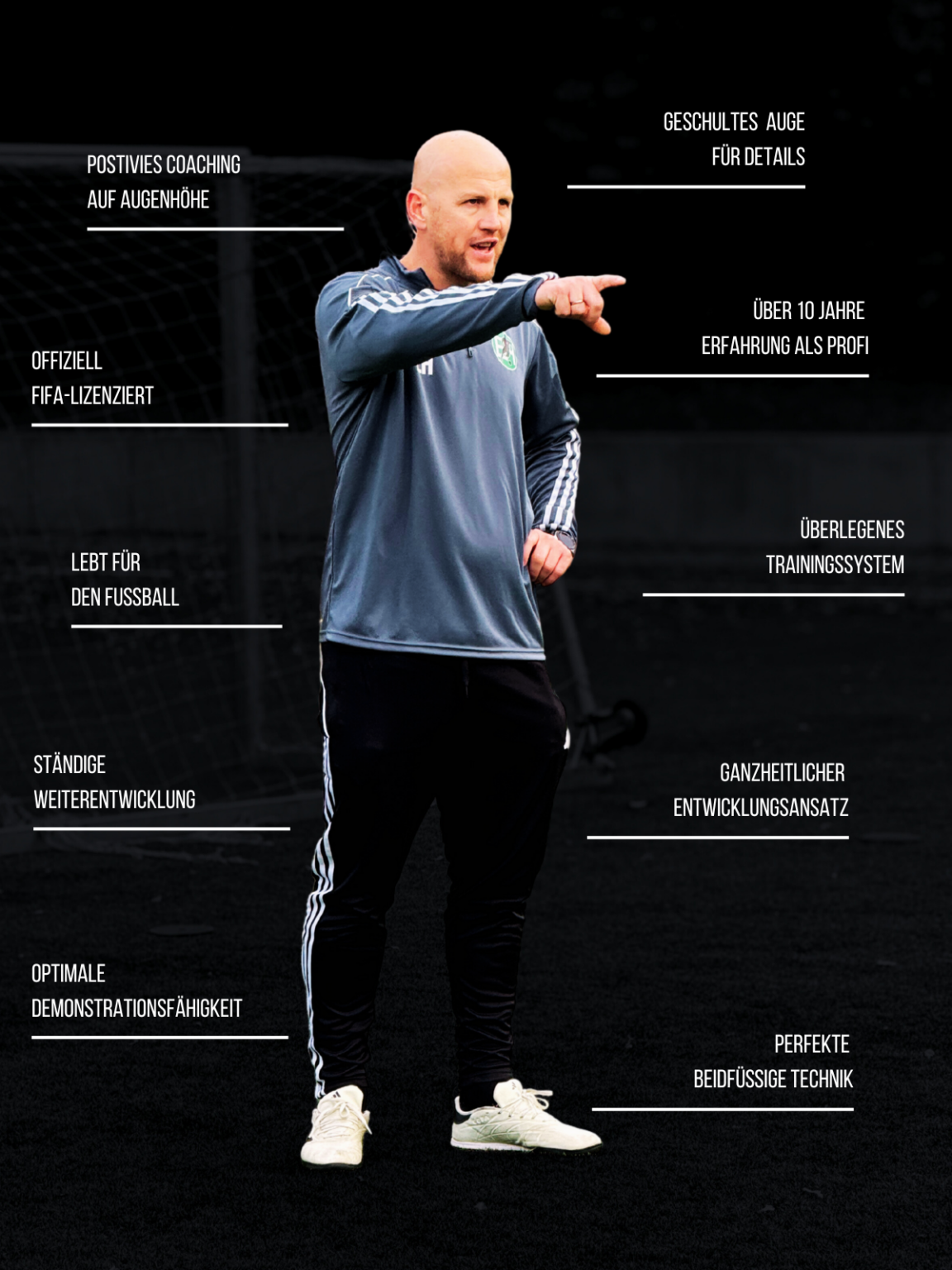 Edin Husic, FIFA-lizenzierter Fußballtrainer, gibt präzise Anweisungen auf dem Trainingsplatz. Mit über 10 Jahren Profierfahrung und einem innovativen Trainingssystem fördert er junge Talente.