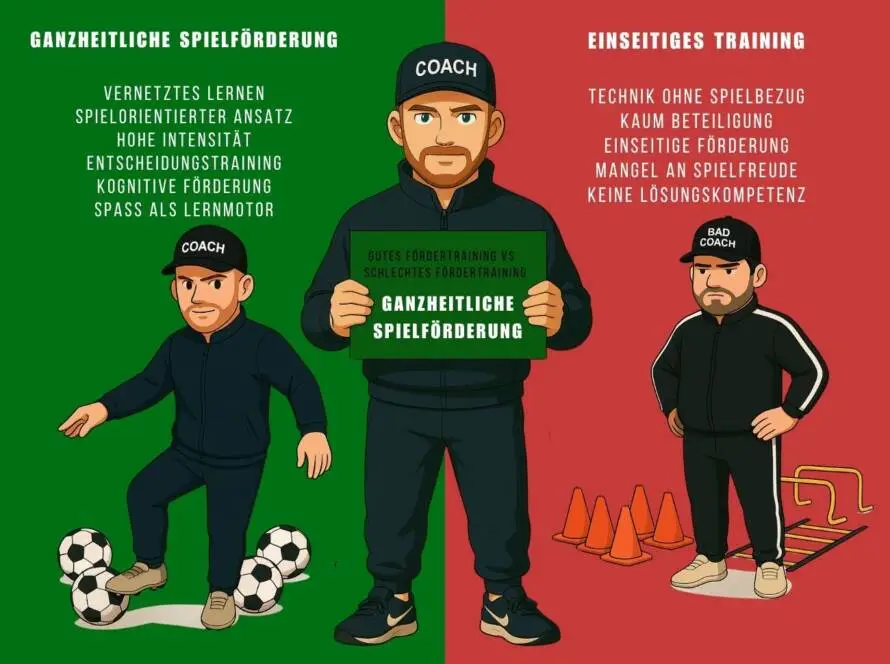 Vergleich von ganzheitlicher Spielförderung und einseitigem Fußballtraining mit Edin Husic
